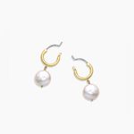 Gorjana Goerjana Reese Pearl Huggies Gold Pearl Drop Earrings Photo 4