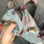 PatBo Peony Print Cutout Midi Crepe Long Sleeve Blue Pink Dress US Size 12 Photo 13