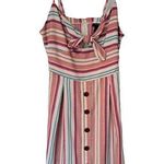 Teeze Me  Sleeveless Tie Front Mini Dress Striped‎ Sz 5/6 100% Polyester Photo 0