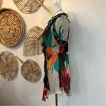 Alberto Makali Vintage Y2K Floral Pleated Ruffle Mini Dress Designer Evening M Photo 4