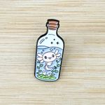 Axolotl in a Bottle Enamel Pin White Photo 2