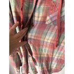 Plaid Flannel Hoodie Shirt XL Red Green Button Up Top Lumberjane Outdoor Cabin Photo 3