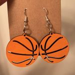 Handmade NWT Wooden Basketball Styled Dangle Earrings Photo 1