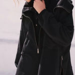 Free People Movement Venture Half Zip Pullover Size Small Oversized Black Photo 0