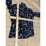 CHAPS  Women’s Long Bell Sleeve Top Size M See-through Pleated Multicolor Photo 8