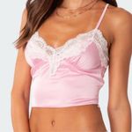 Edikted  Pink and Cream Lace Tank Top Photo 0