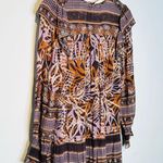 Marie Oliver Gracie Orchid Leaf Print Chiffon Midi Maxi Dress Size S Photo 9