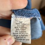 Ny Collection NY‎ Collection Blue 3/4 Sleeve Wide Button Cuffs Ribbed Sides Blouse No Size Tag Photo 4