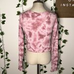 Aeropostale Waffle Knit Scoop Neck Tie Dye 4 Button Long Sleeve Photo 3