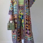 ZARA Multicolor Boho Print Kimono BELTED Robe Dress Size XS NEW Photo 7