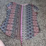 Wallflower large‎ boho short sleeved tee Blue Photo 5