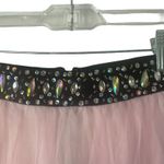 Blondie Nites Women's Size 1 Bedazzled Jewel Pink Tule Black Halter Top 2 Piece Photo 13