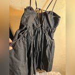 Urban Outfitters Black Mini Dress adjustable straps M pockets baggy minimalist Photo 2