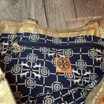 Tory Burch Tote Bag Cable Knit METALLIC GOLD TRIM Wool Silk Lining Horse READ! Photo 12