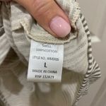 Miou Muse Gray & Cream Stripe Ruffle Sleeve Tiered Mini Dress Size L Photo 5