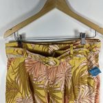 Tahari NWT 100% Linen Tropical Belted Shorts Sz 8 Pink Mustard High Rise Resort Photo 1