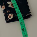 Zara Basic Floral Print Blazer Sz Sm Faux Leather Trim Black Cropped Jacket Photo 6