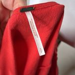 Free People  Red Puff Sleeve Smocked Waist Top Photo 3