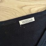 Willi Smith Navy Blue V Neck Knit Sweater Long Sleeve Side Slits Womens XL Photo 3