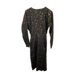 Modcloth NWT  Golden Record Party Wrap Dress XS Black Gold Tie Waist Retro Chic Photo 4
