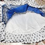 NATURLS Boho Knee Length‎ Skirt Prairie Gypsy Hippie Blue White Paisley Size M Photo 7