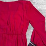 Pink Owl Long Sleeve Wrap Mini Dress Womens S Gem Embellished Cuffs V Neck Photo 5