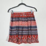Raga Red and Blue Flirty Boho Mini Skirt NWT Size XS Boho Print Full Skirt Photo 3