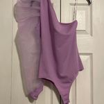 Purple Bodysuit With One Sheer Sleeve Photo 0