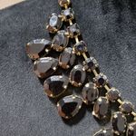 Gold Tone & Black Beaded Teardrop Statement Fashion Jewellery Necklace Photo 4
