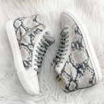 P448  | Star High Top Sneaker Silver Python Snake Print Gray Inside Zipper | 38 Photo 2