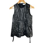 Proenza Schouler  White Label Drawstring Detail Faux Leather Top Size 4 Photo 1