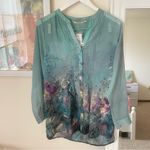 Soft Surroundings  Fantasia Sheer Watercolor Tunic in Sunset Garden Size MP Photo 1