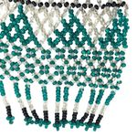 Mexican Handmade Glass Seed Beaded Fringe Collar Bib Necklace Green Photo 11