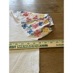 Talbots White T-shirt Colorful Embroidered Floral Flutter Sleeves Size MP Boho Photo 4