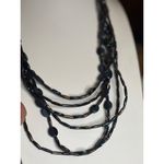 Chico's Black & Bronze Multi-Strand Beaded Necklace With Adjustable Clasp Photo 7