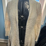 Molly Bracken  luxe cream diamond pattern S/M cardigan sweater Photo 0