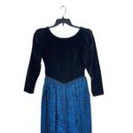 Misty Lane 80s Velvet Floral Dress 7/8 Black Blue Union Made Cosplay Renaissance Size undefined Photo 7
