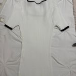 Ribbed short sleeve knit top White Photo 2