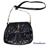 Black Diamond 🎓  Patterned Flap Faux Leather Bag with Gold Chain Strap Photo 0