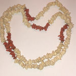 Vintage Puka Shell Beaded Boho Retro Necklace Red Photo 3