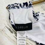B. Darlin Dress Womens 5/6 Navy Blue Aqua Gold Coil Neckline Geometric NEW White Size undefined Photo 6