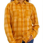 Wonderly Boyfriend woven plaid flannel gold metallic size small Photo 0