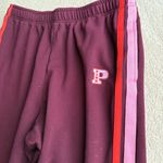 PINK - Victoria's Secret  Burgundy Joggers with Red and Pink Stripes Photo 1