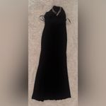 Mac Duggal NWOT  26533 HIGH SLIT HALTER RHINESTONE ACCENTS Black Dress sz 6 Photo 5