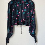 For Love & Lemons Rosen tie front black top size XXS Photo 8