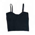 Madewell Corset Black Ribbed Tank Top Size M Whimsigoth Witchy Batty Edgy Chic Photo 1