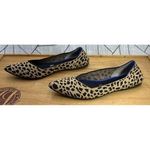 Rothy's  Leopard Print Flats The Pointe Toe Black Tan Womens Shoes Size 9 Photo 2