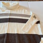Loft  Striped‎ Poncho Sweater Womens Size XS Cream Brown Cowl Neck Photo 11