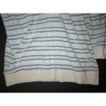 Juicy Couture New $148 Womens Medium  Terry Hoodie White Blue Dog Jacket Stripes Photo 2