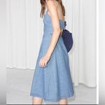& Other Stories & OTHER STORIES Fit and Flare Denim Dress Open Tie Back- Size 12 Photo 3